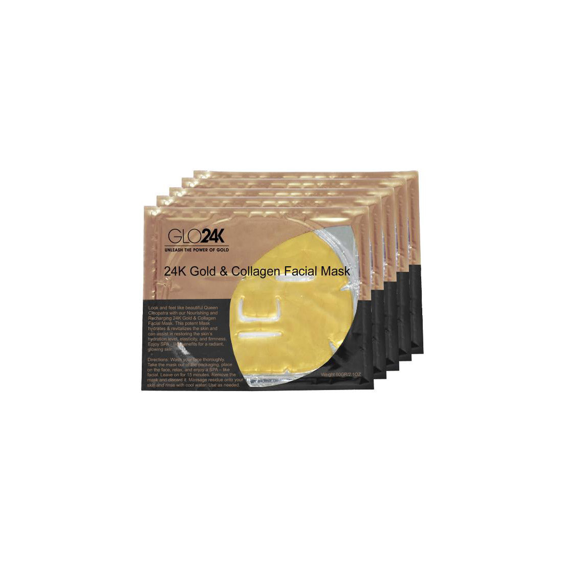 24K Gold & Collagen Facial Mask (Pack of 5)